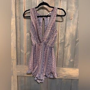 Super Cute Patterned Romper with Ruffles